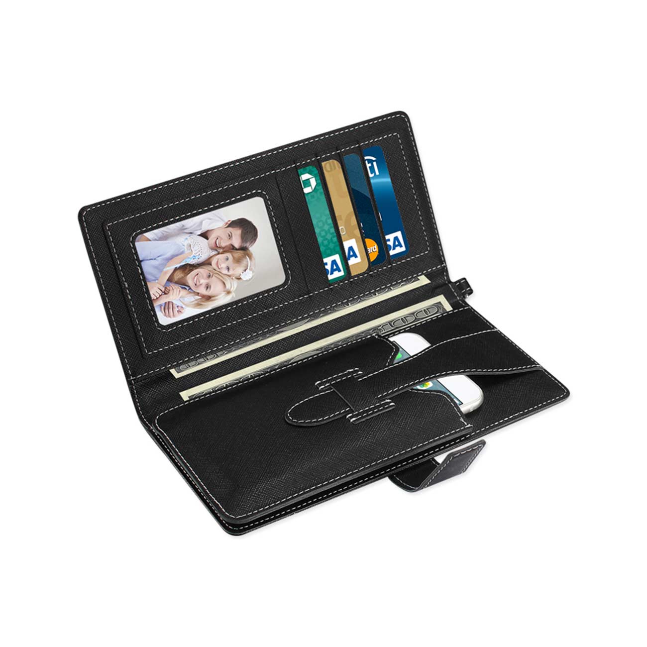 Wallet Case Super Multiple Card Slots Two Tone iPhone 6/ 6S Black Color
