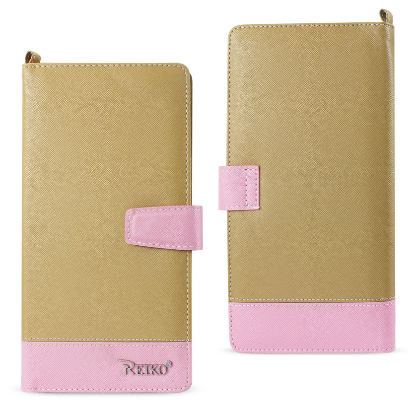 Wallet Case Super Multiple Card Slots iPhone 6/ 6S Two Tone Pink Gold Color