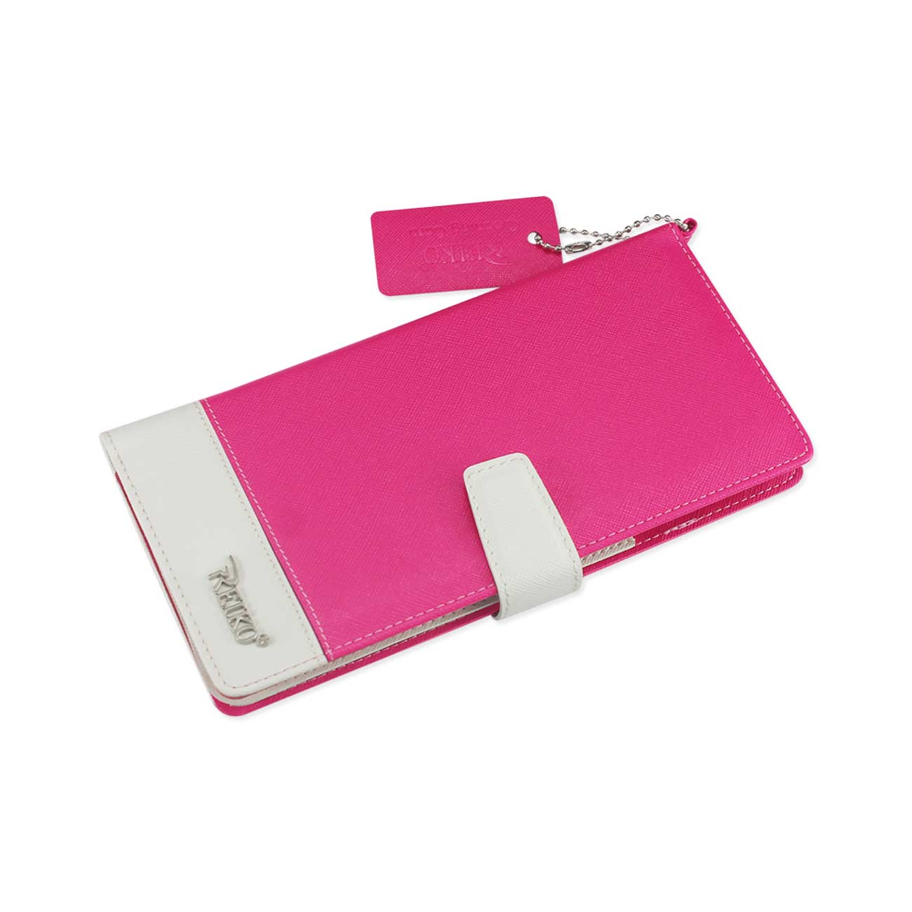 Wallet Case Super Multiple Card Slots iPhone 6/ 6S Two Tone White Hot Pink Color