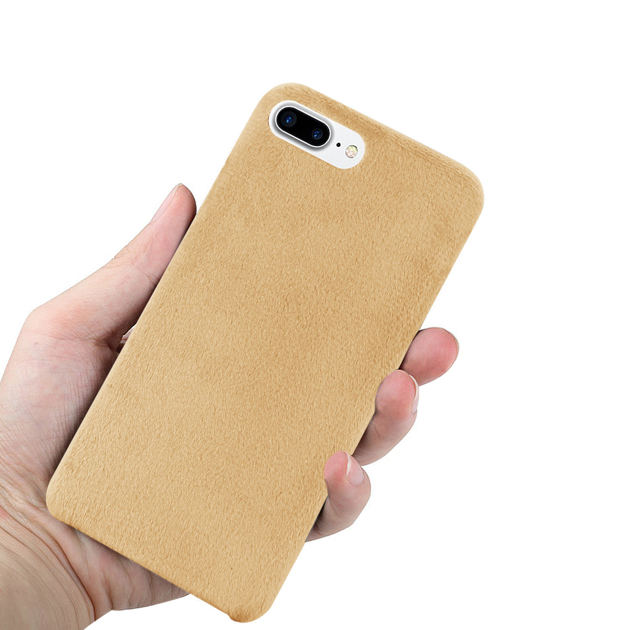 iPhone 8 Plus/ 7 Plus Fuzzy Fur Soft TPU Case In Camel