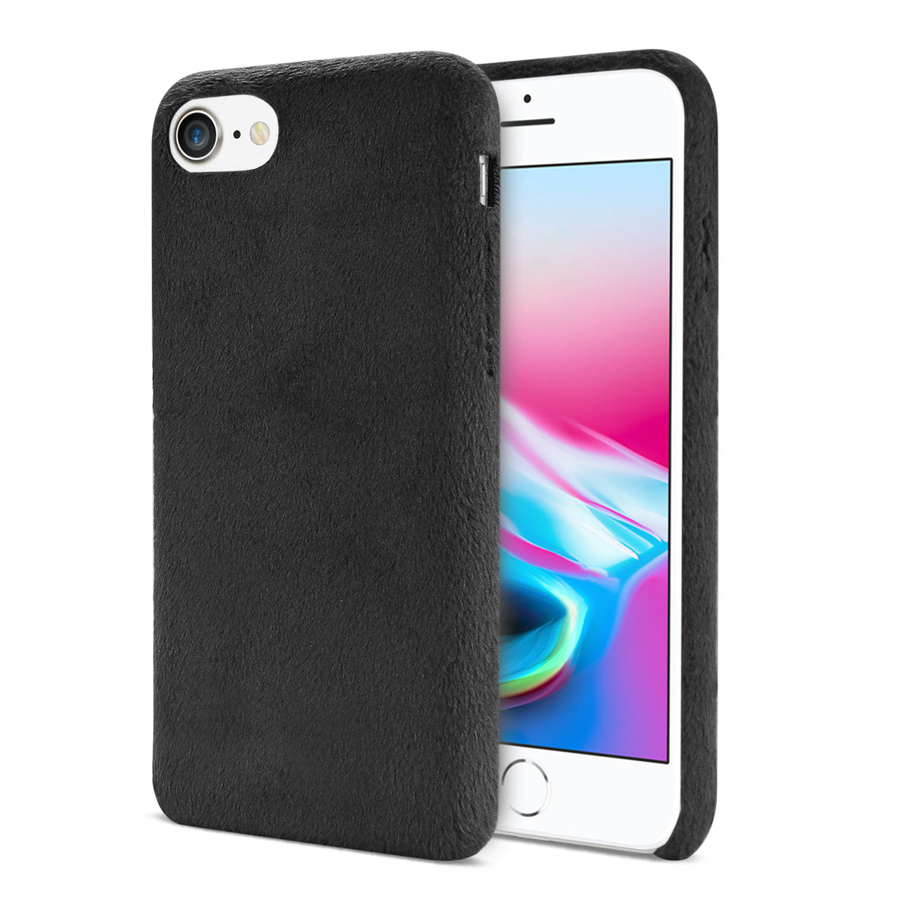 Case TPU Soft Fuzzy Fur iPhone 7/8/SE2 Black Color