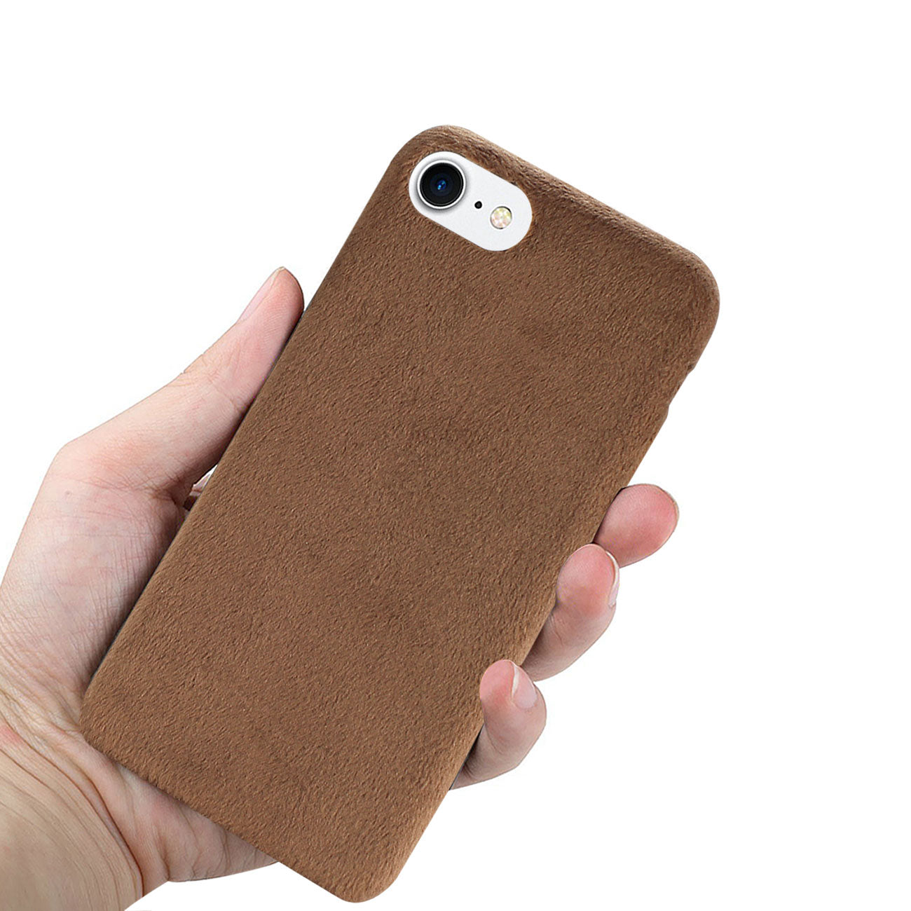 Case TPU Soft Fuzzy Fur iPhone 7/8/SE2 Brown Color