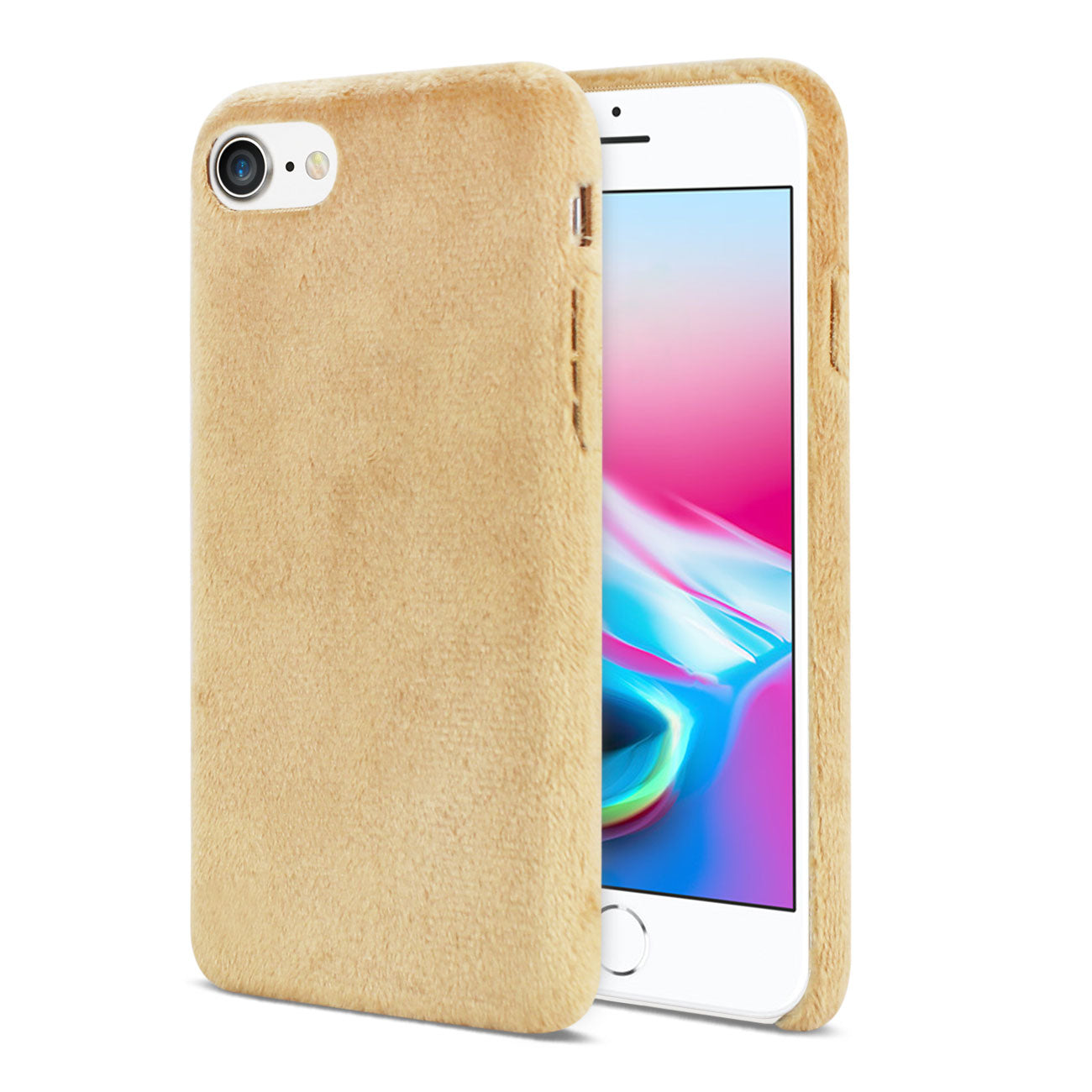 Case TPU Soft Fuzzy Fur iPhone 7/8/SE2 Camel Color
