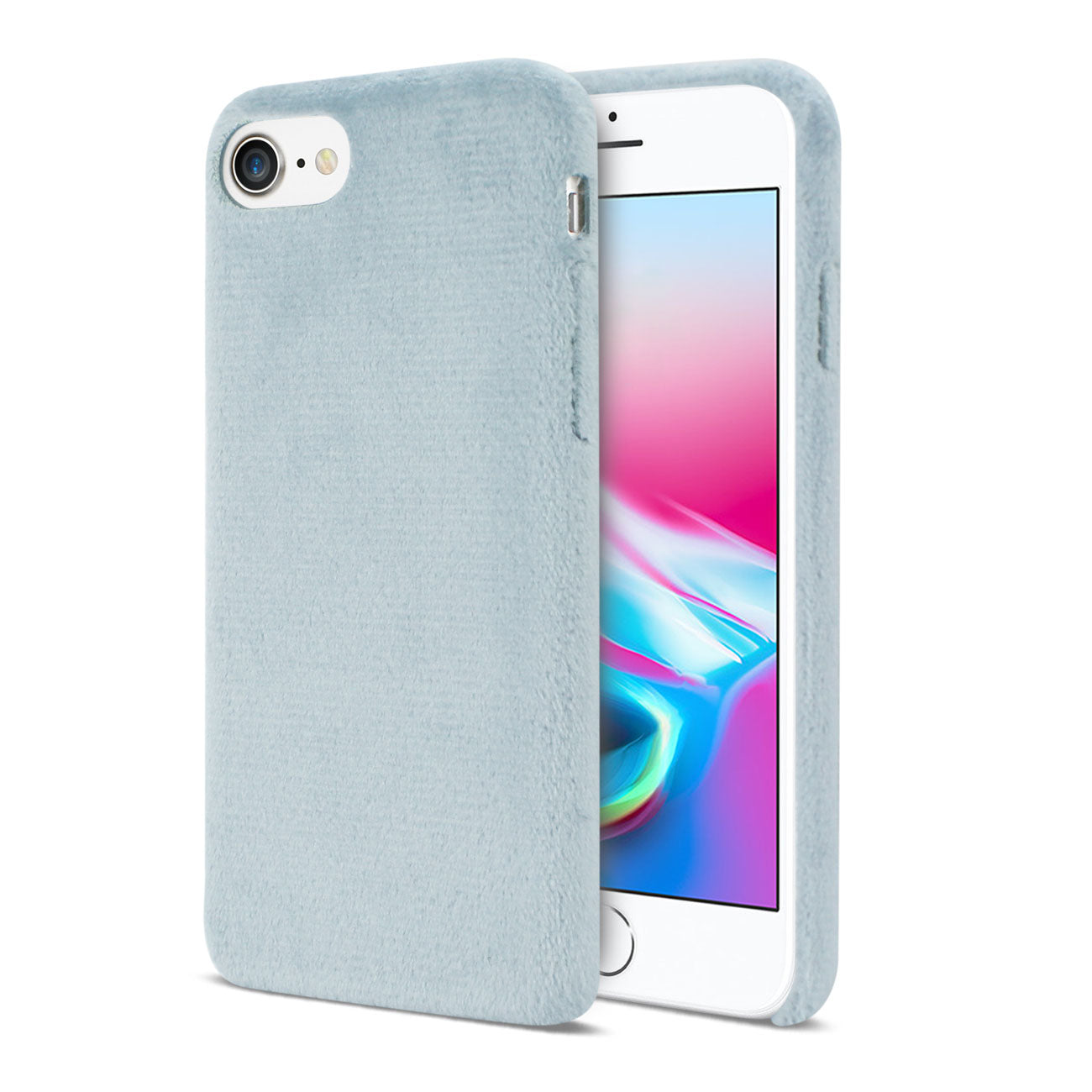 iPhone 7/8/SE2 Fuzzy Fur Soft TPU Case In Gray