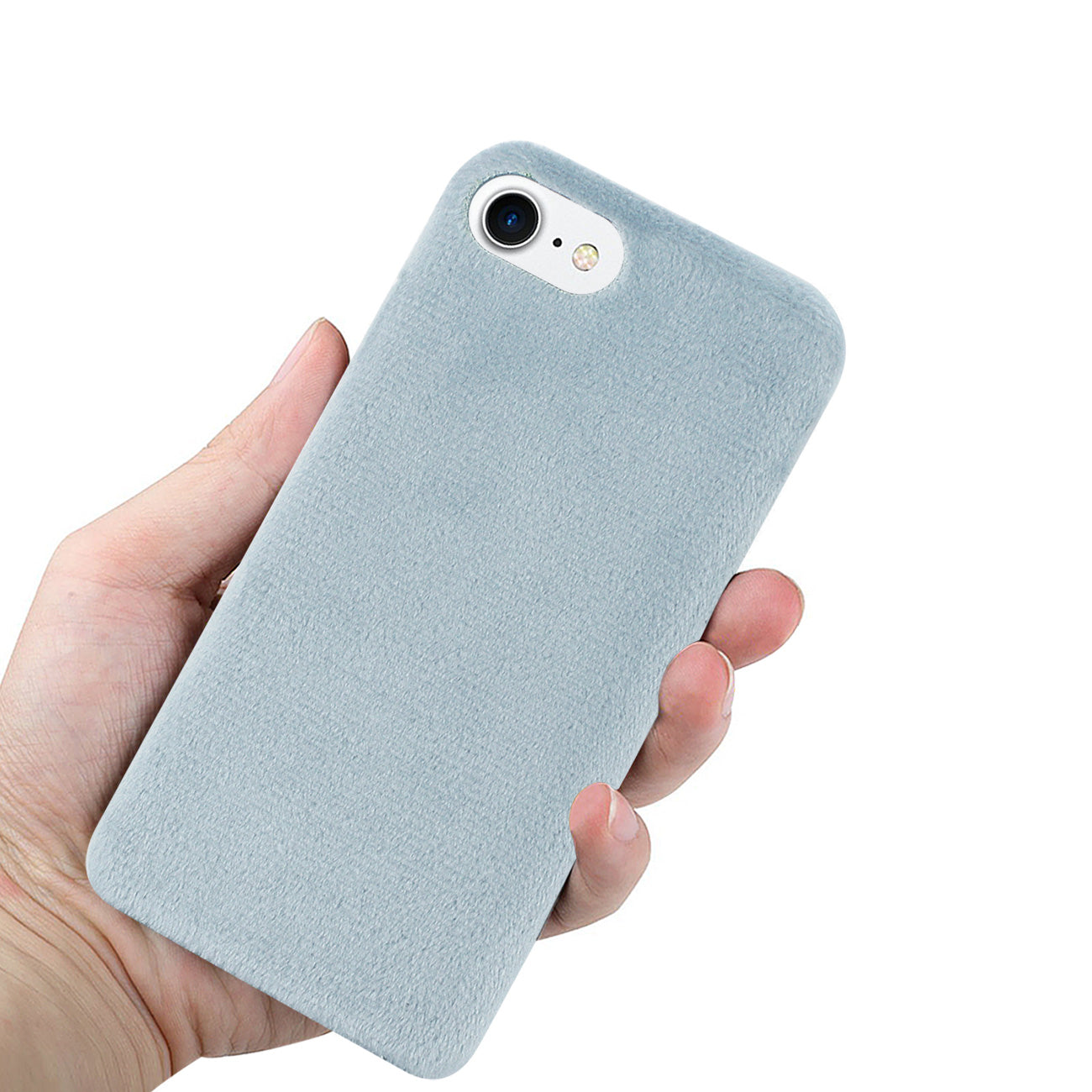 iPhone 7/8/SE2 Fuzzy Fur Soft TPU Case In Gray
