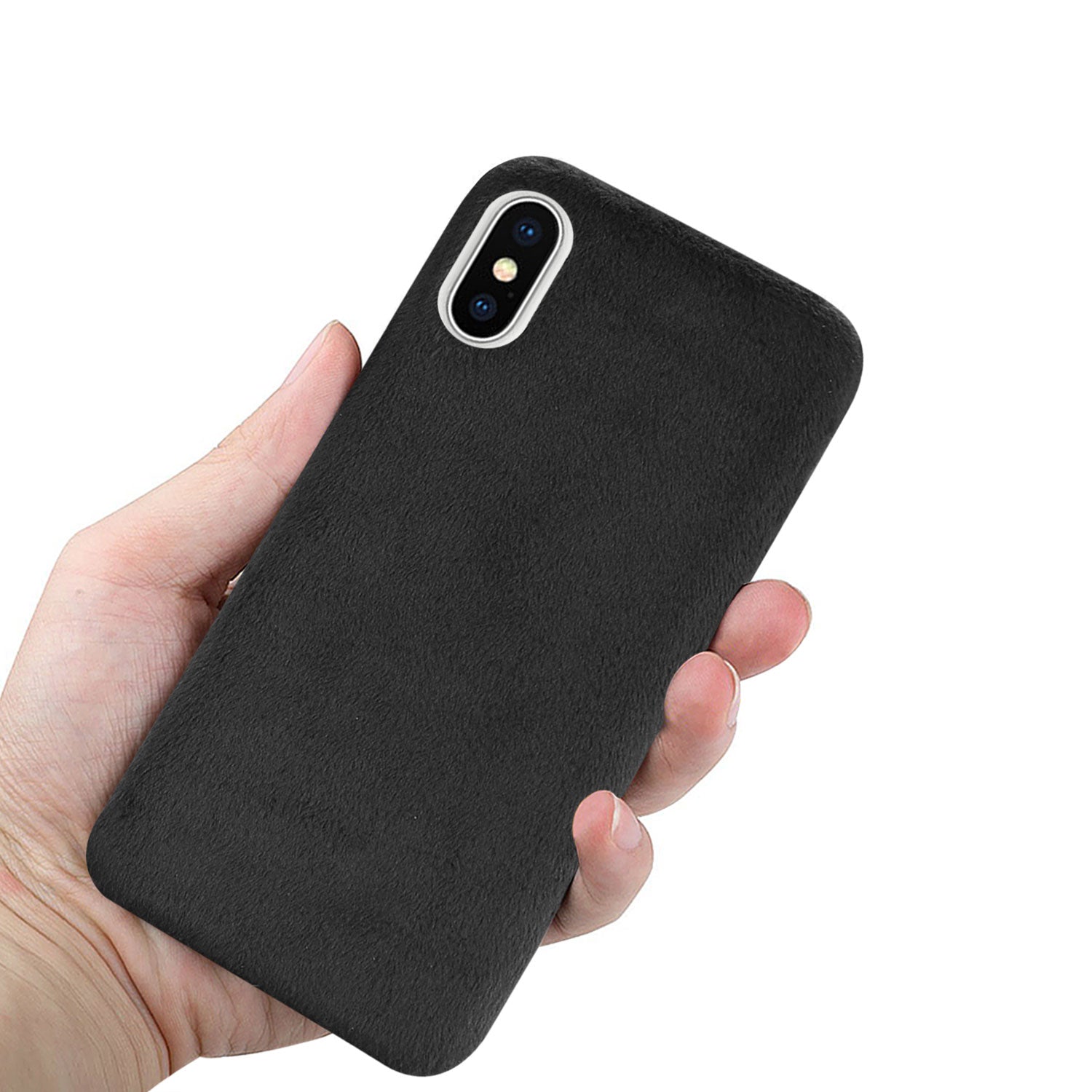 Case TPU Soft Fuzzy Fur iPhone X/ iPhone XS Black Color