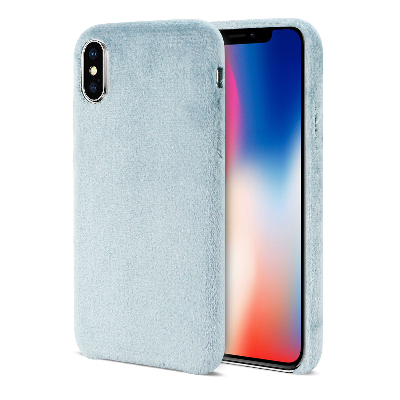 Case TPU Soft Fuzzy Fur iPhone X/ iPhone XS Gray Color