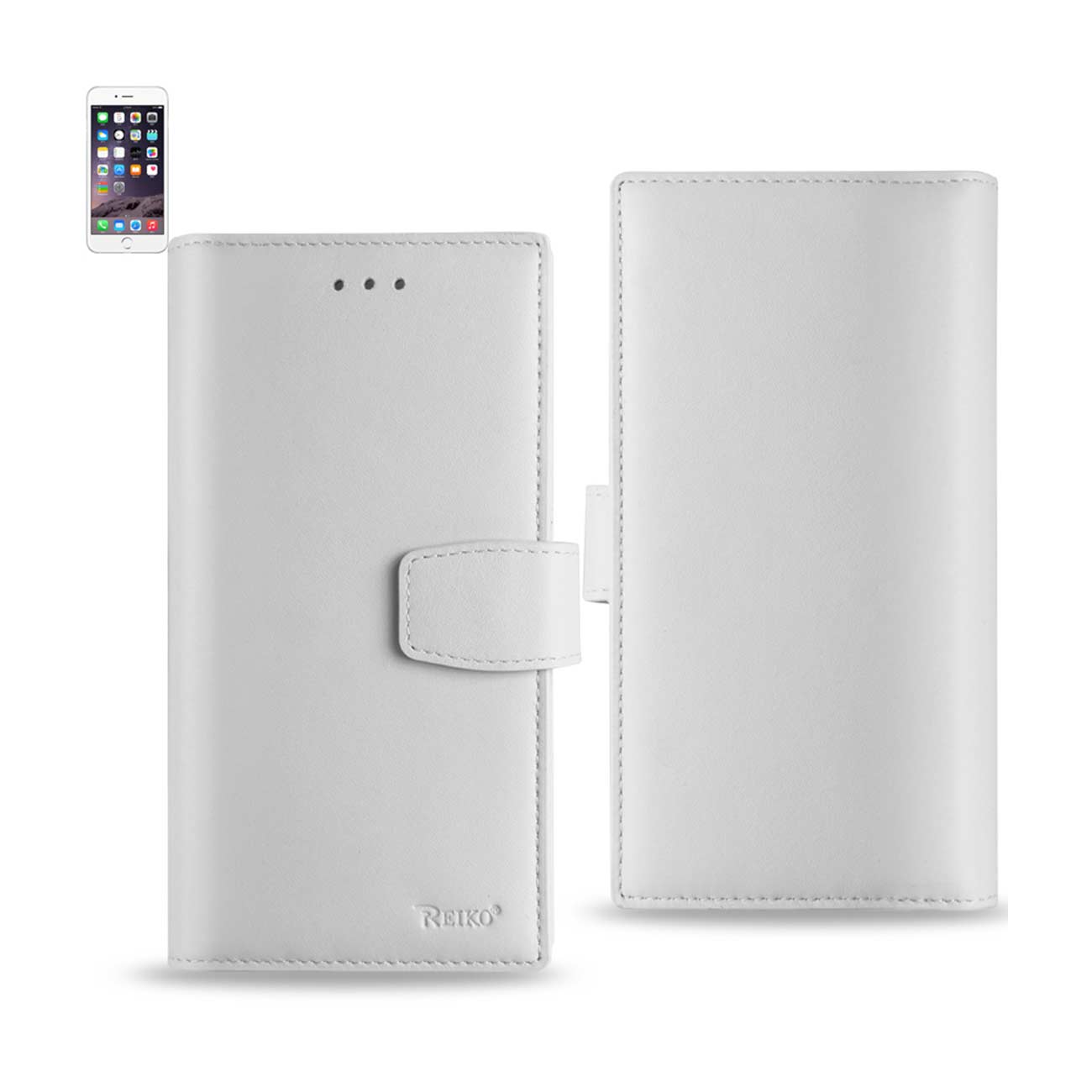 Wallet Case Genuine Leather With RFID Card Protection iPhone 6 Ivory Color