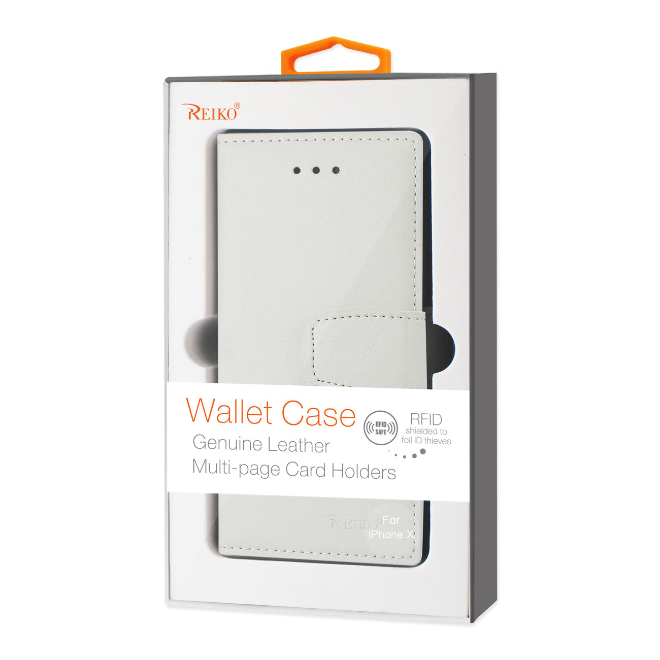 Wallet Case Genuine Leather With RFID Card Protection iPhone X/ iPhone XS Ivory Color
