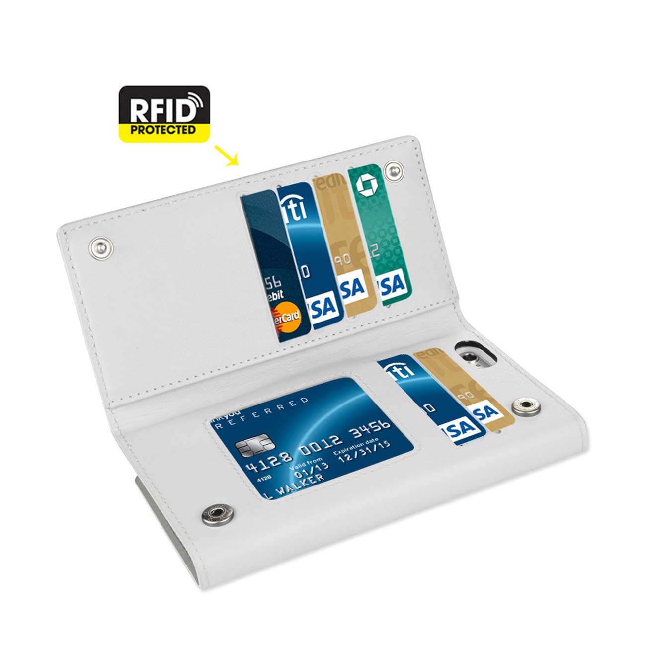iPhone 6 Plus Genuine Leather Rfid Wallet Case In Ivory