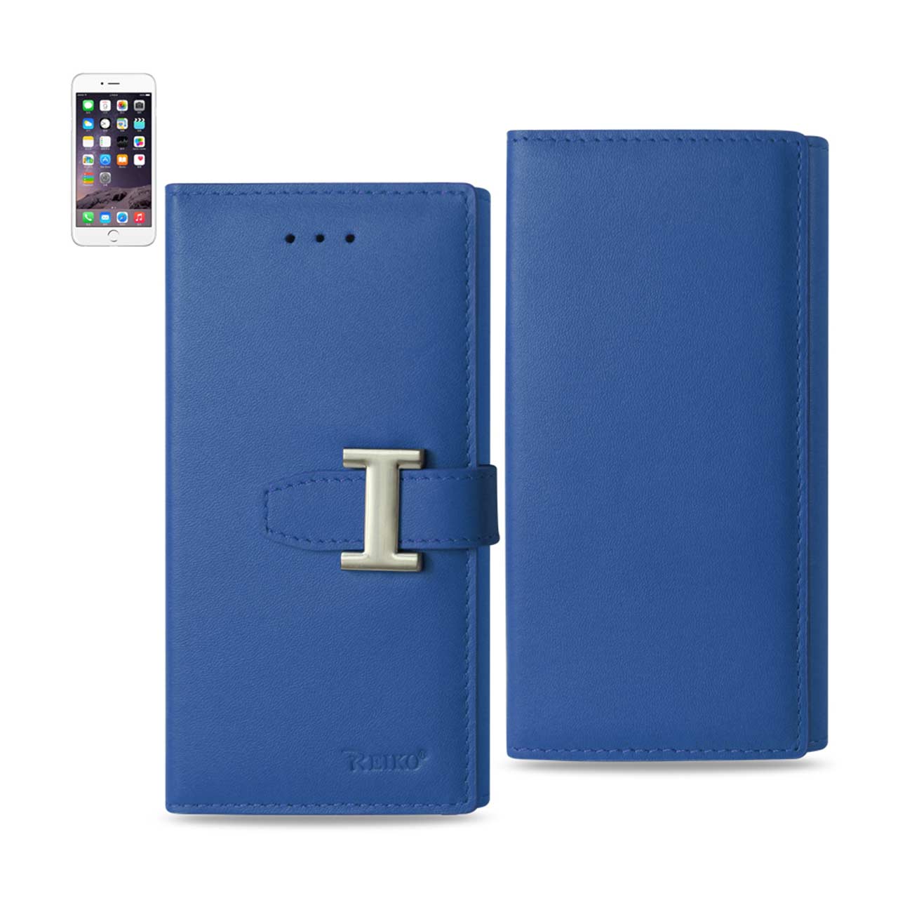 iPhone 6 Plus Genuine Leather Rfid Wallet Case In Ultramarine
