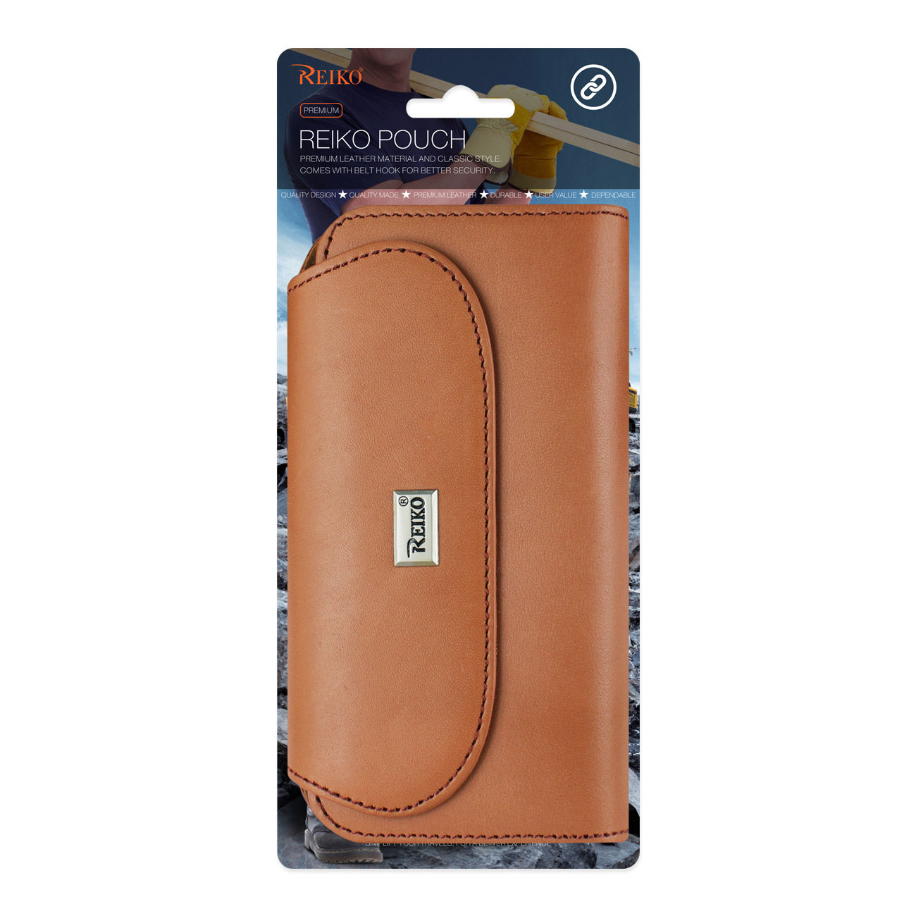 Pouch/ Phone Holster Genuine Leather Horizontal With Card Holder Brown Color