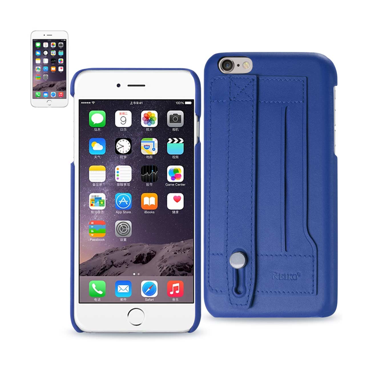 iPhone 6 Plus Genuine Leather Hand Strap Case In Ultramarine
