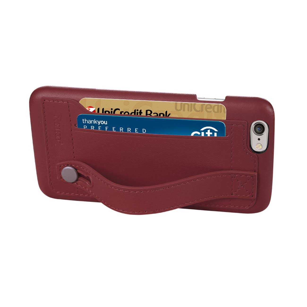 Case Genuine Leather Hand Strap iPhone 6 Burgundy Color