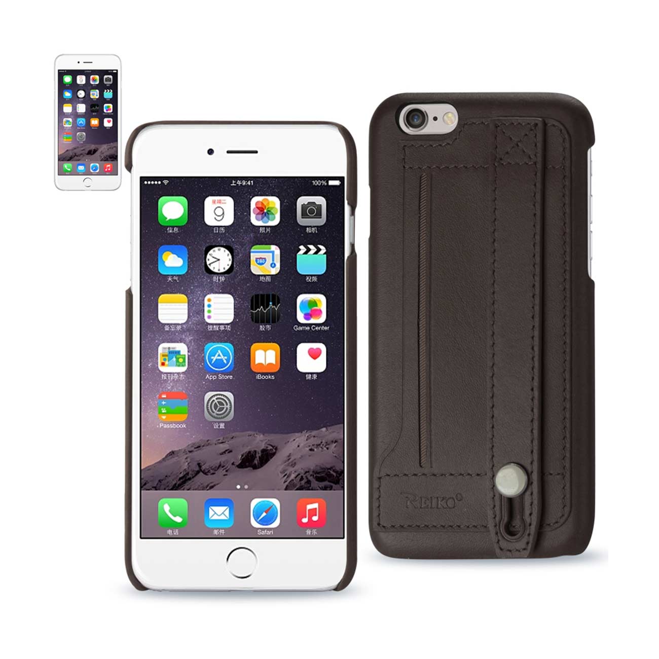 Case Genuine Leather Hand Strap iPhone 6 Umber Color