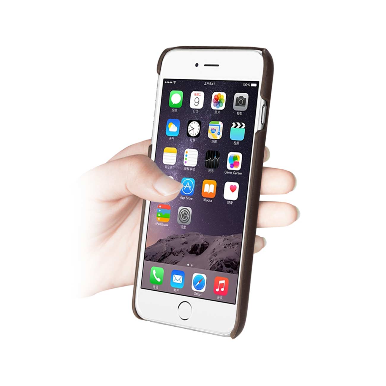 Case Genuine Leather Hand Strap iPhone 6 Umber Color