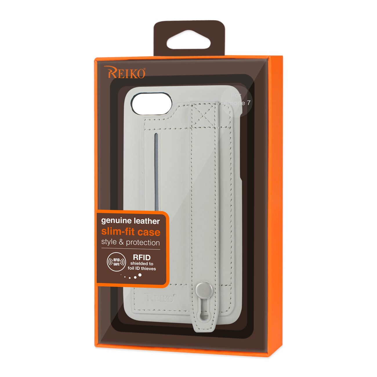 Case Genuine Leather Hand Strap iPhone 7/ 8/ SE2 Ivory Color