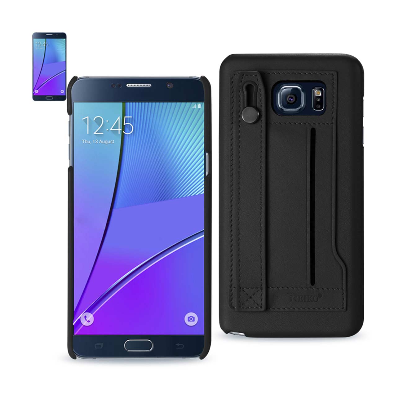 Samsung Galaxy Note 5 Genuine Leather Hand Strap Case In Black