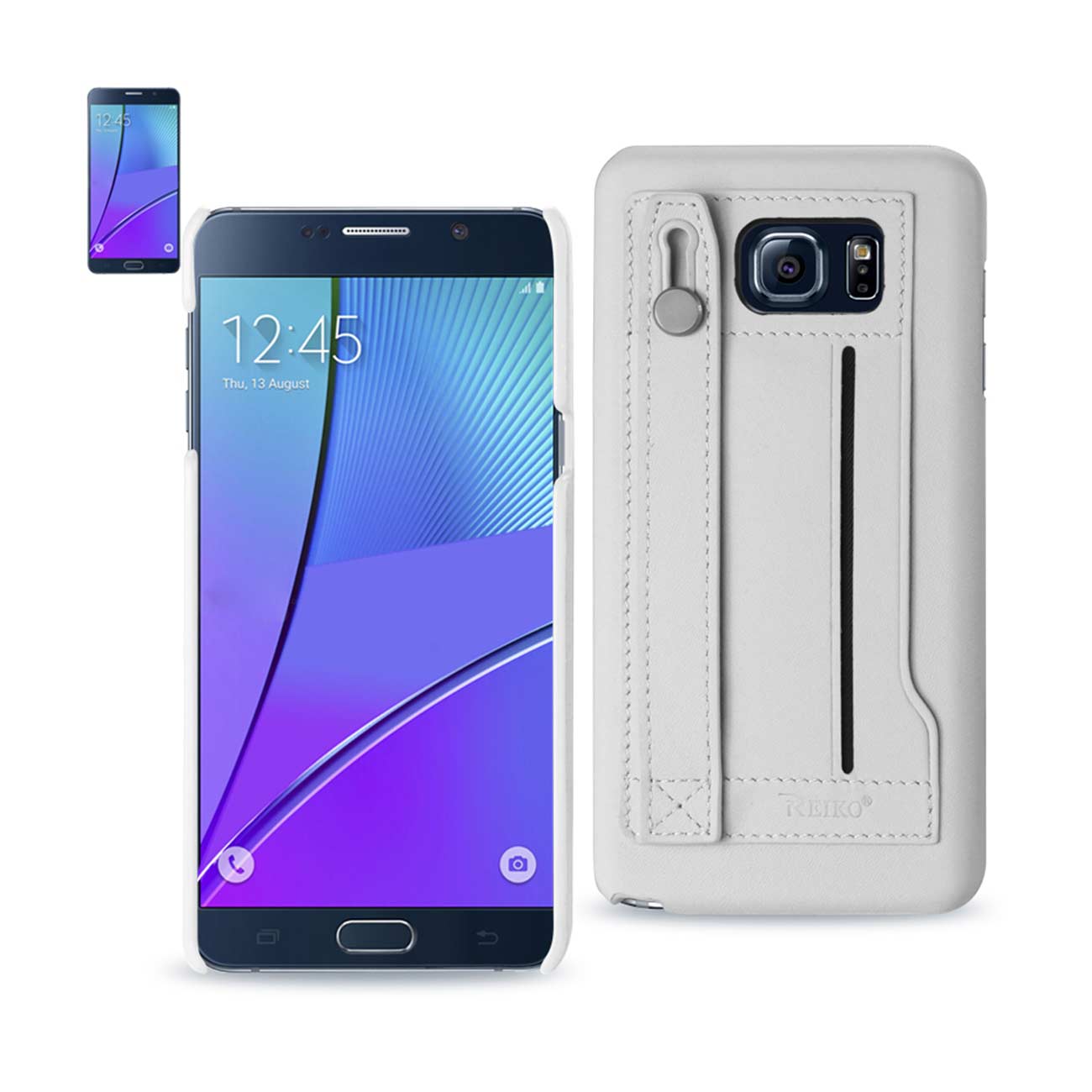 Samsung Galaxy Note 5 Genuine Leather Hand Strap Case In Ivory