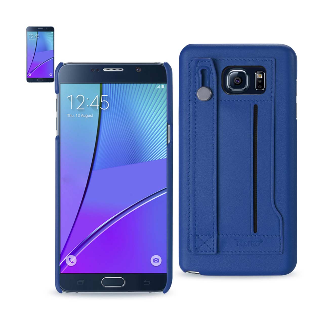 Case Genuine Leather Hand Strap Samsung Galaxy Note 5 Ultramarine Color