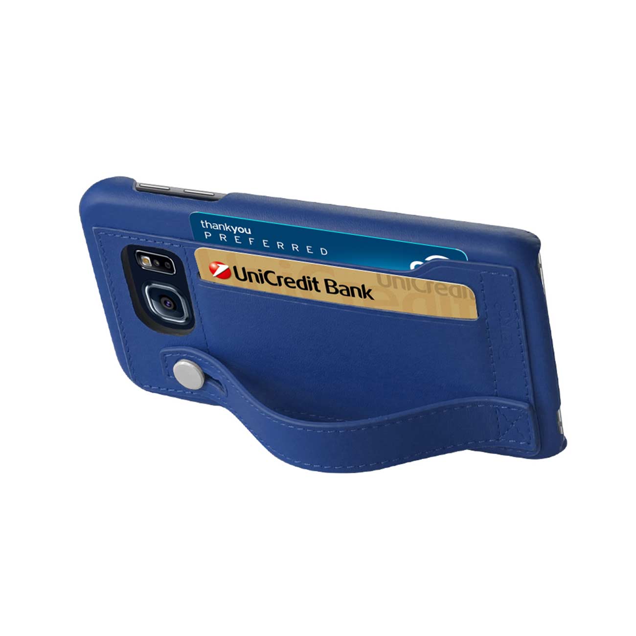 Case Genuine Leather Hand Strap Samsung Galaxy Note 5 Ultramarine Color