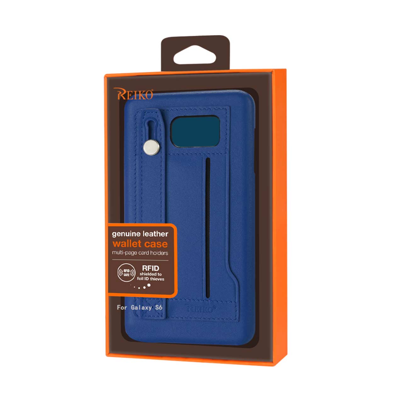 Case Genuine Leather Hand Strap Samsung Galaxy S6 Ultramarine Color