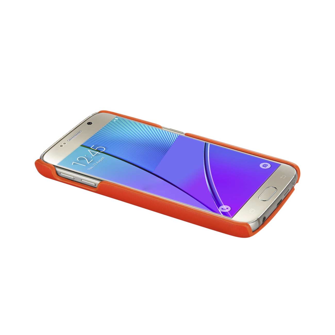 Samsung Galaxy Note 5 Rfid Genuine Leather Case Protection And Key Holder In Tangerine