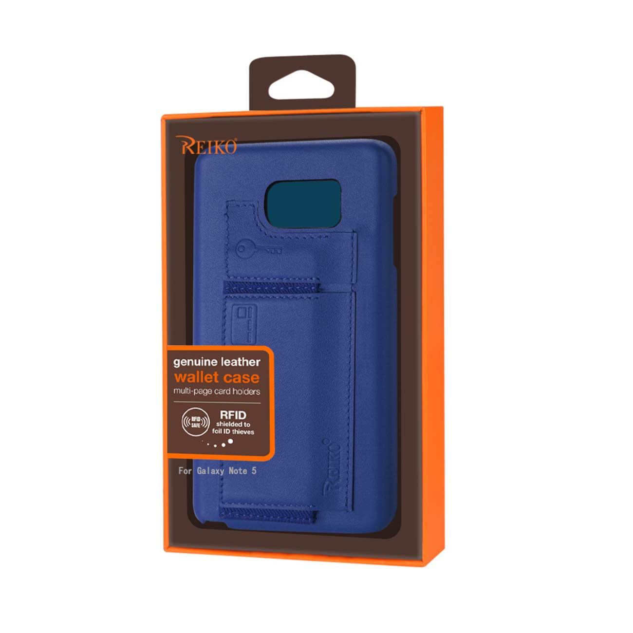 Samsung Galaxy Note 5 Rfid Genuine Leather Case Protection And Key Holder In Ultramarine