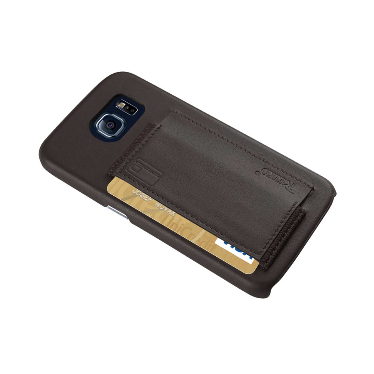 Samsung Galaxy S6 Rfid Genuine Leather Case Protection And Key Holder In Umber