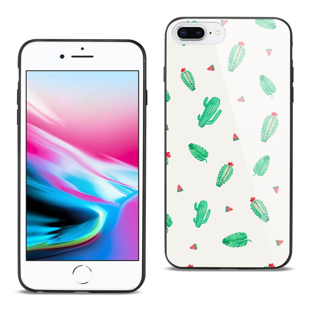 Case TPU Hard Glass Design iPhone 8 Plus
