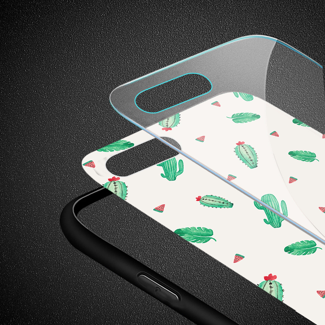 Case TPU Hard Glass Design iPhone 8 Plus