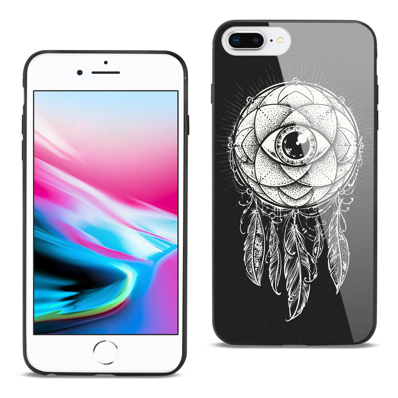 Case TPU Hard Glass Design iPhone 8 Plus
