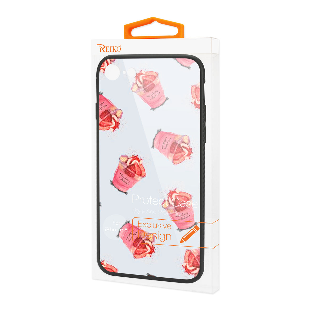 Reiko iPhone 7/8/SE2 Hard Glass Design TPU Case With Strawberry Cups
