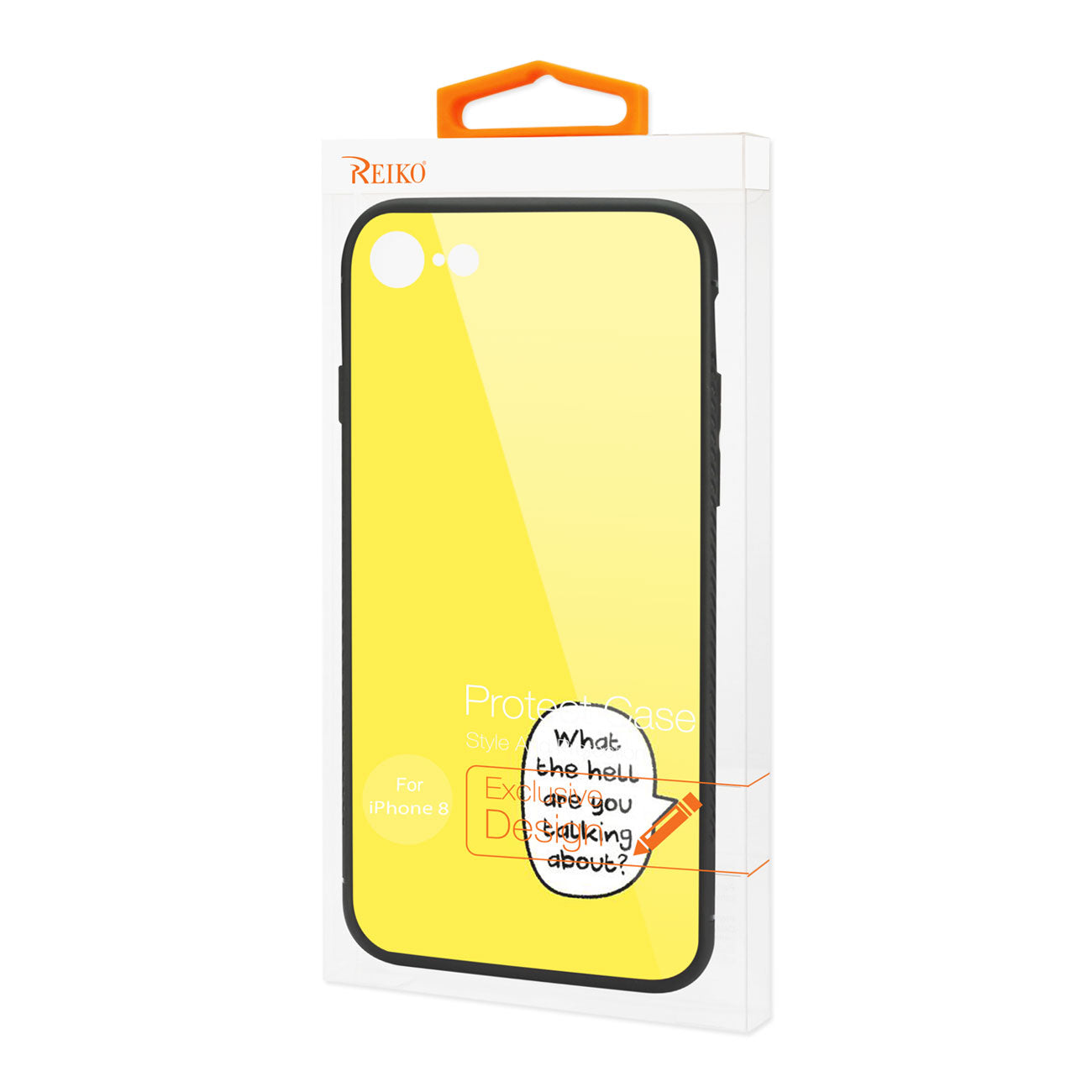 Case TPU Hard Glass Design iPhone 7/8/SE2 Yellow Color