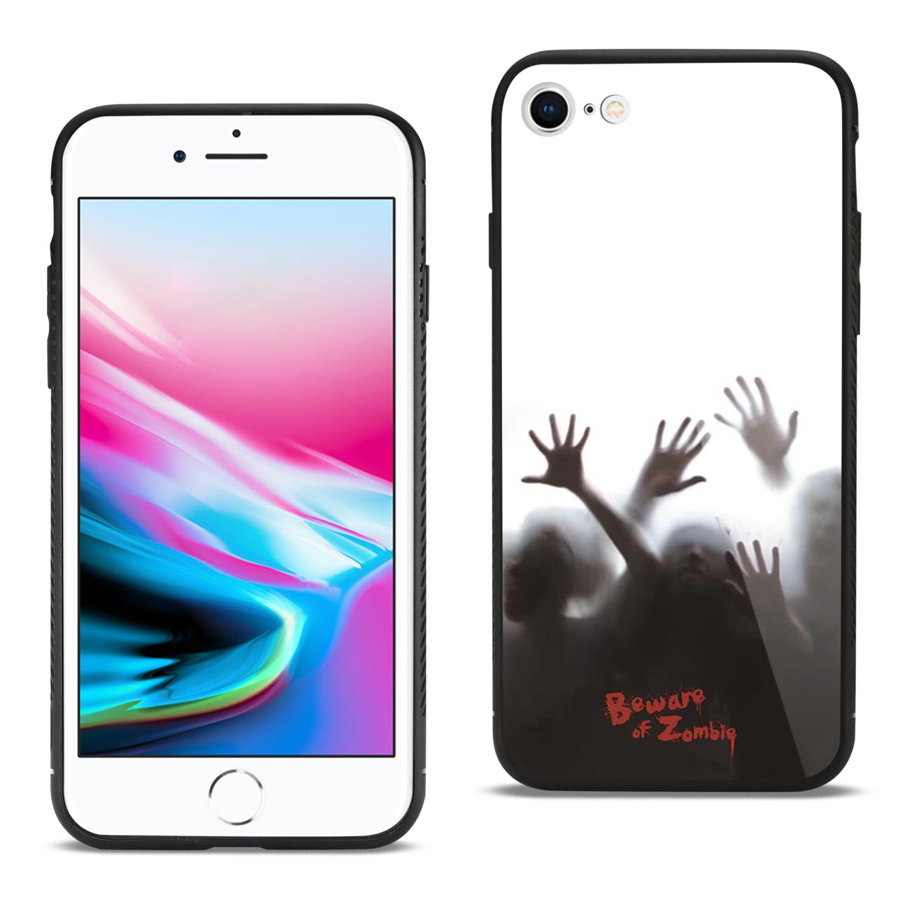 Case TPU Hard Glass Design With Zombies iPhone 7/8/SE2