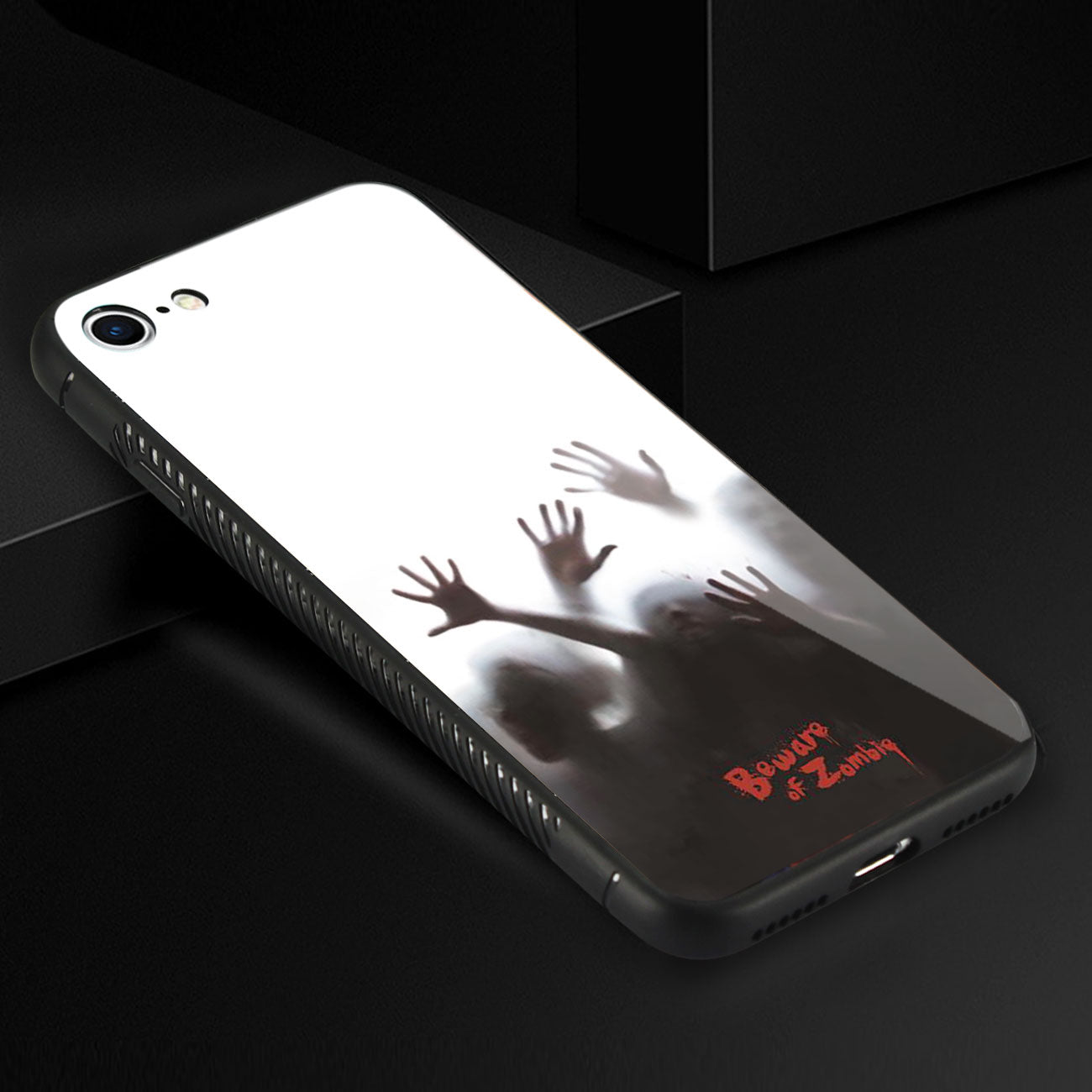 Case TPU Hard Glass Design With Zombies iPhone 7/8/SE2