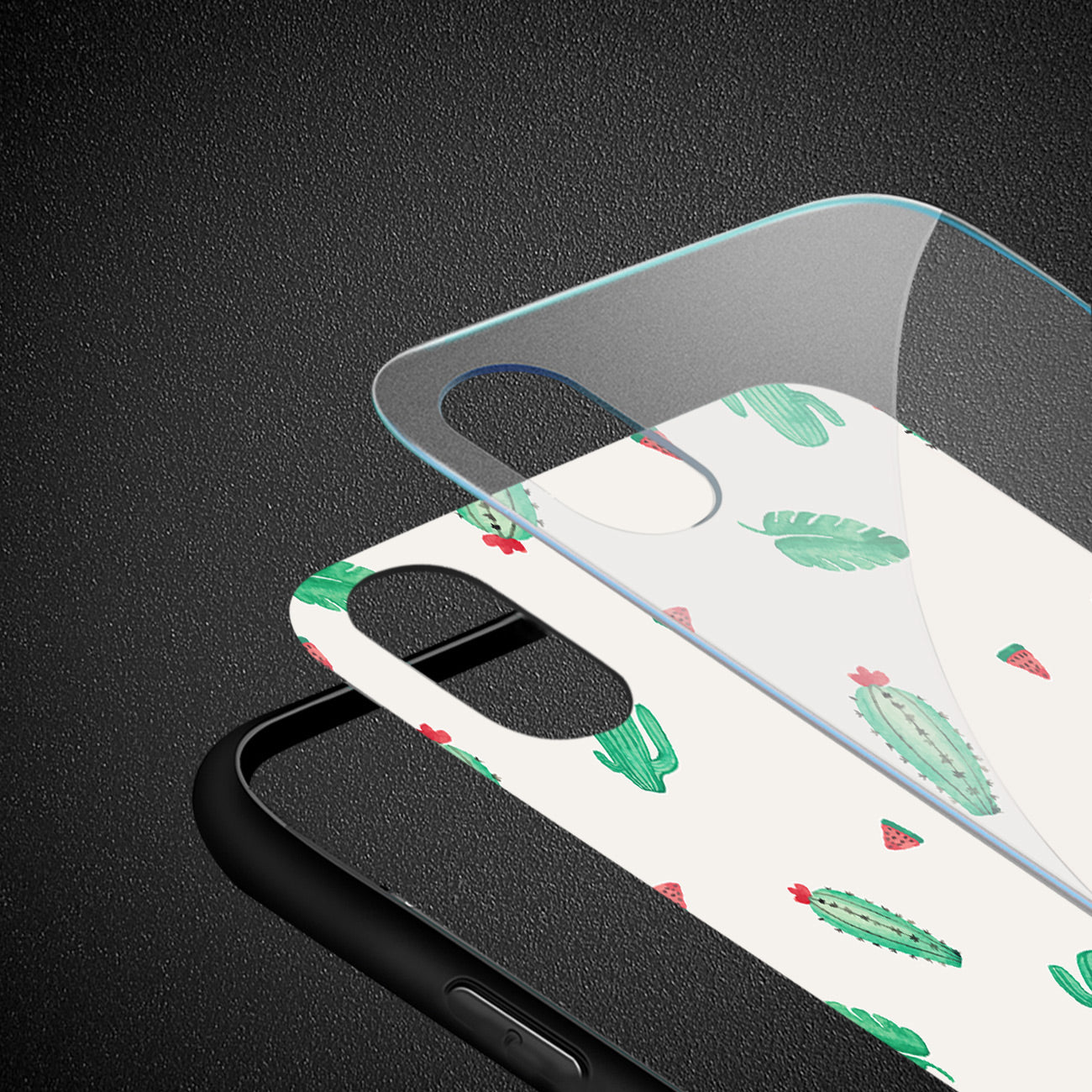 Case TPU Hard Glass Design iPhone X/ XS