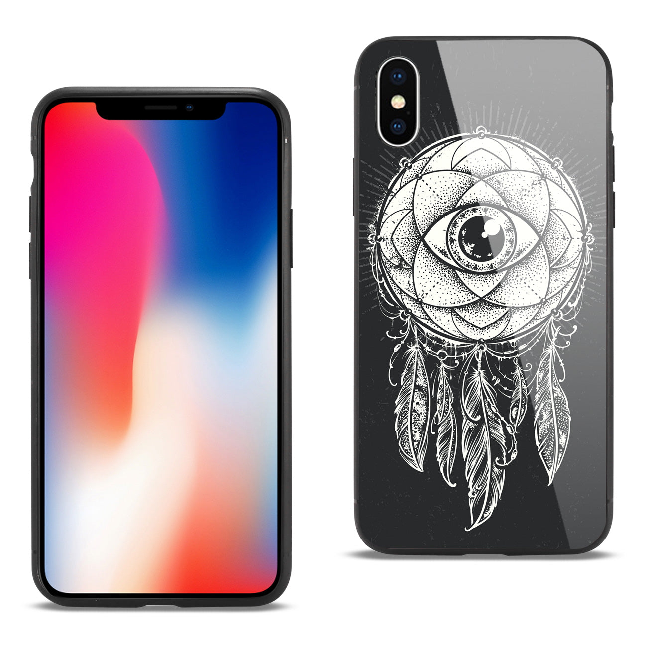 Case TPU Hard Glass Design iPhone X / iPhone XS