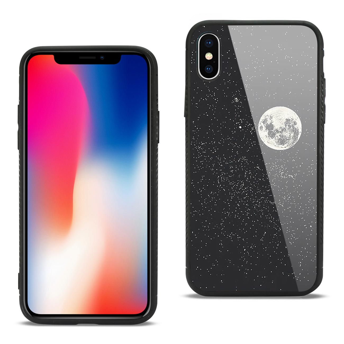 Case TPU Hard Glass Design With Universe Pattern iPhone X/iPhone XS