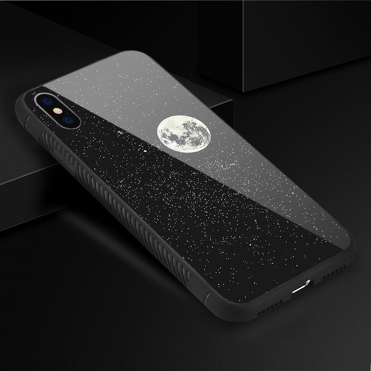 Case TPU Hard Glass Design With Universe Pattern iPhone X/iPhone XS