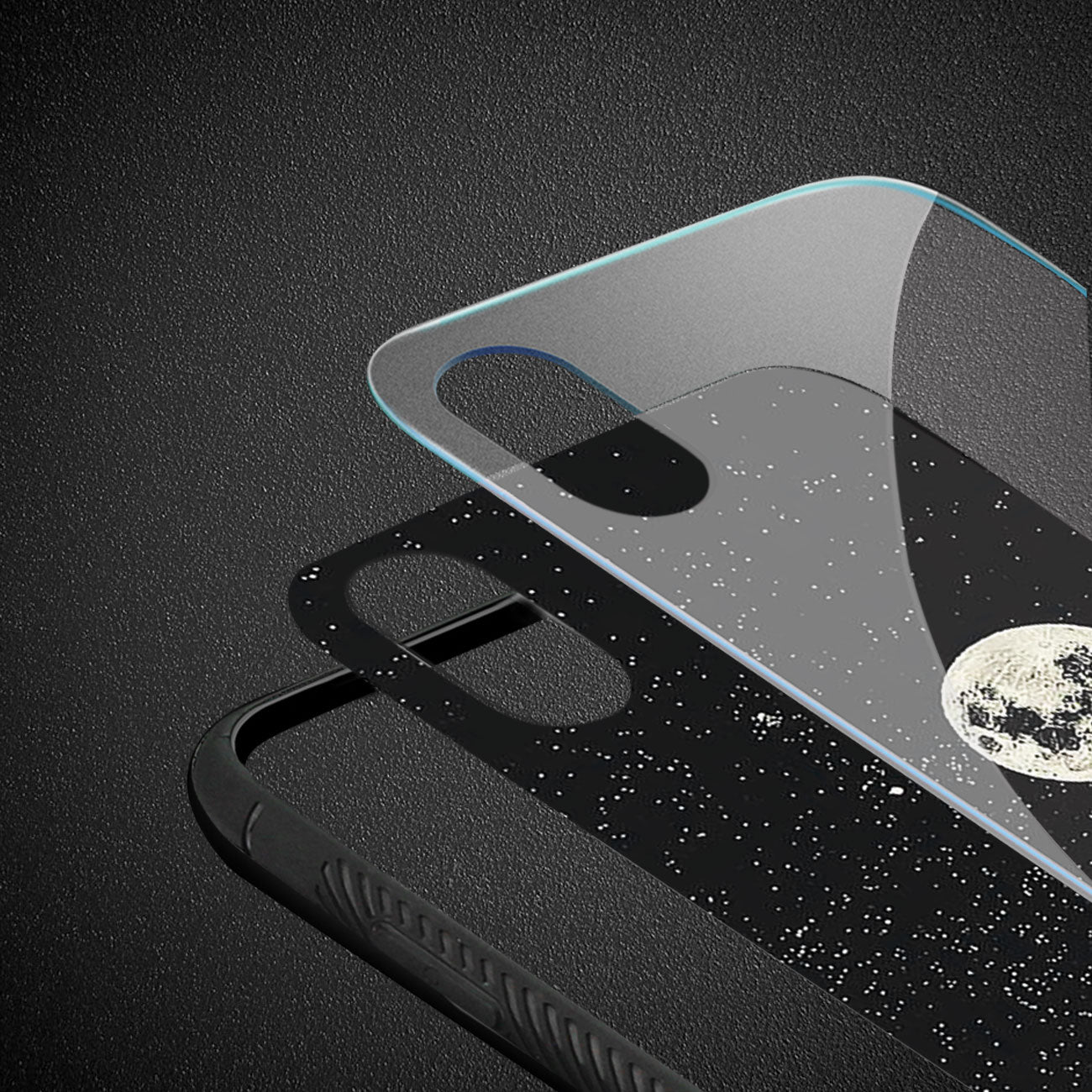 Case TPU Hard Glass Design With Universe Pattern iPhone X/iPhone XS