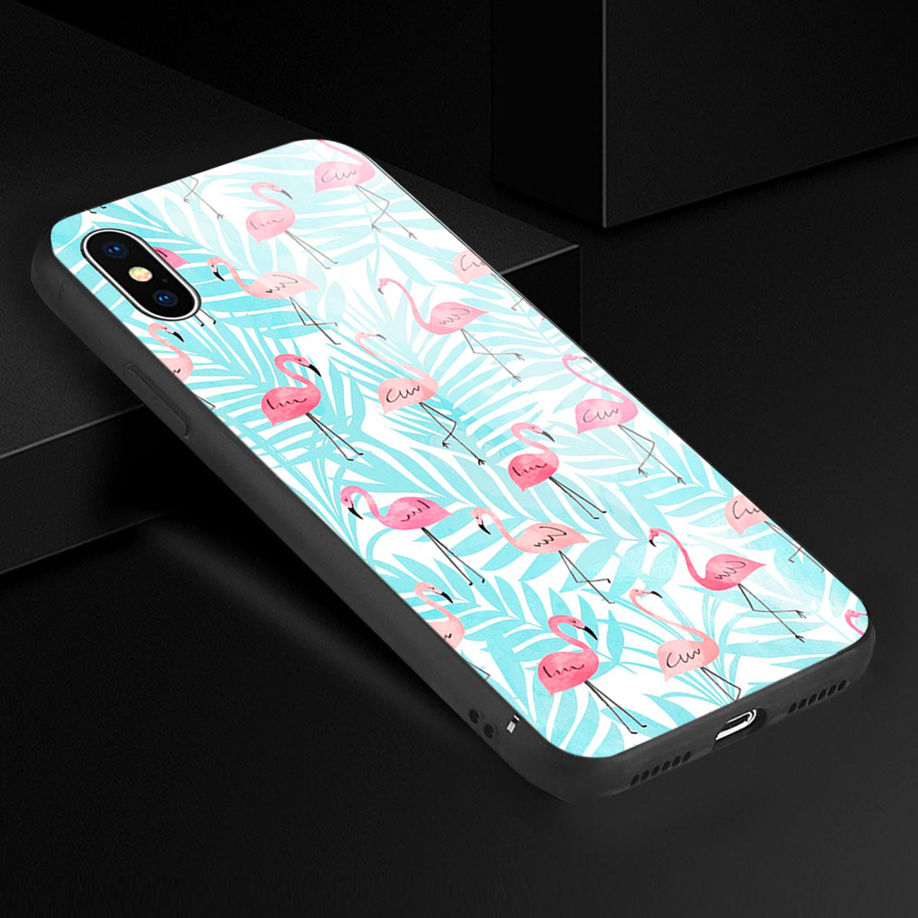 Case TPU Hard Glass Design iPhone X/XS