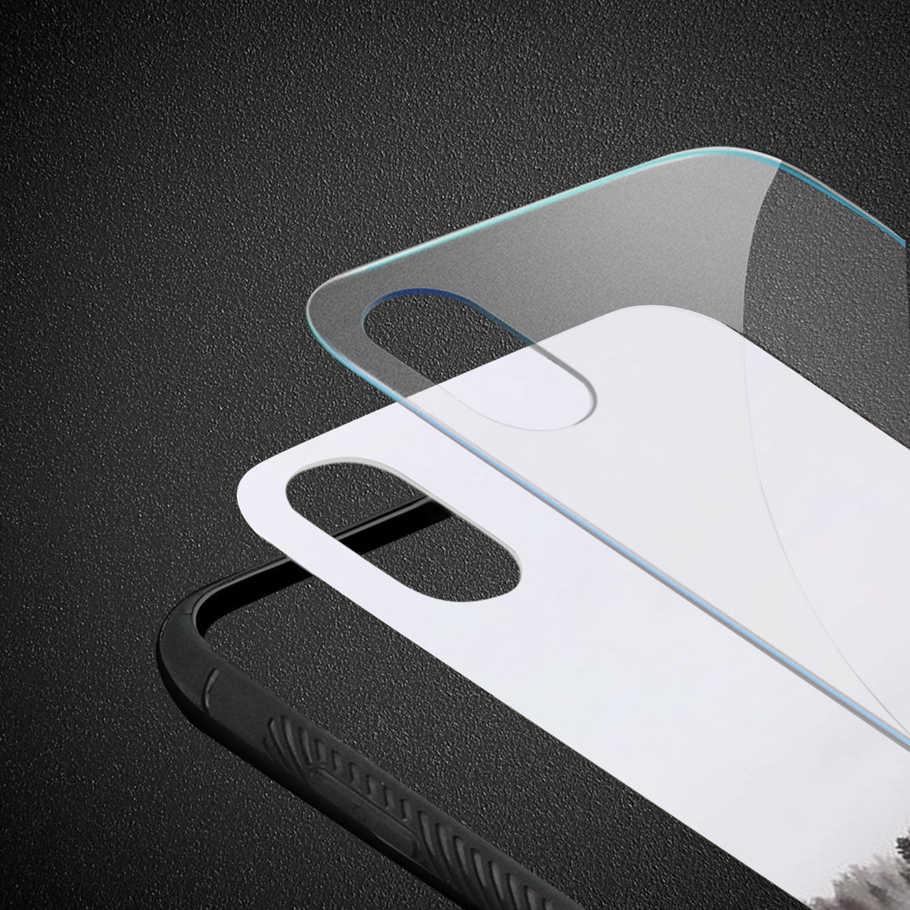 iPhone X/iPhone XS Hard Glass Design TPU Case With Lake Scene