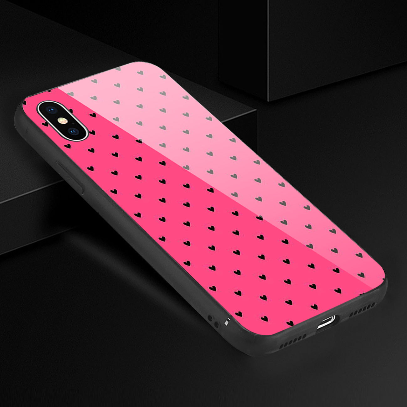Case TPU Hard Glass Design iPhone X/XS