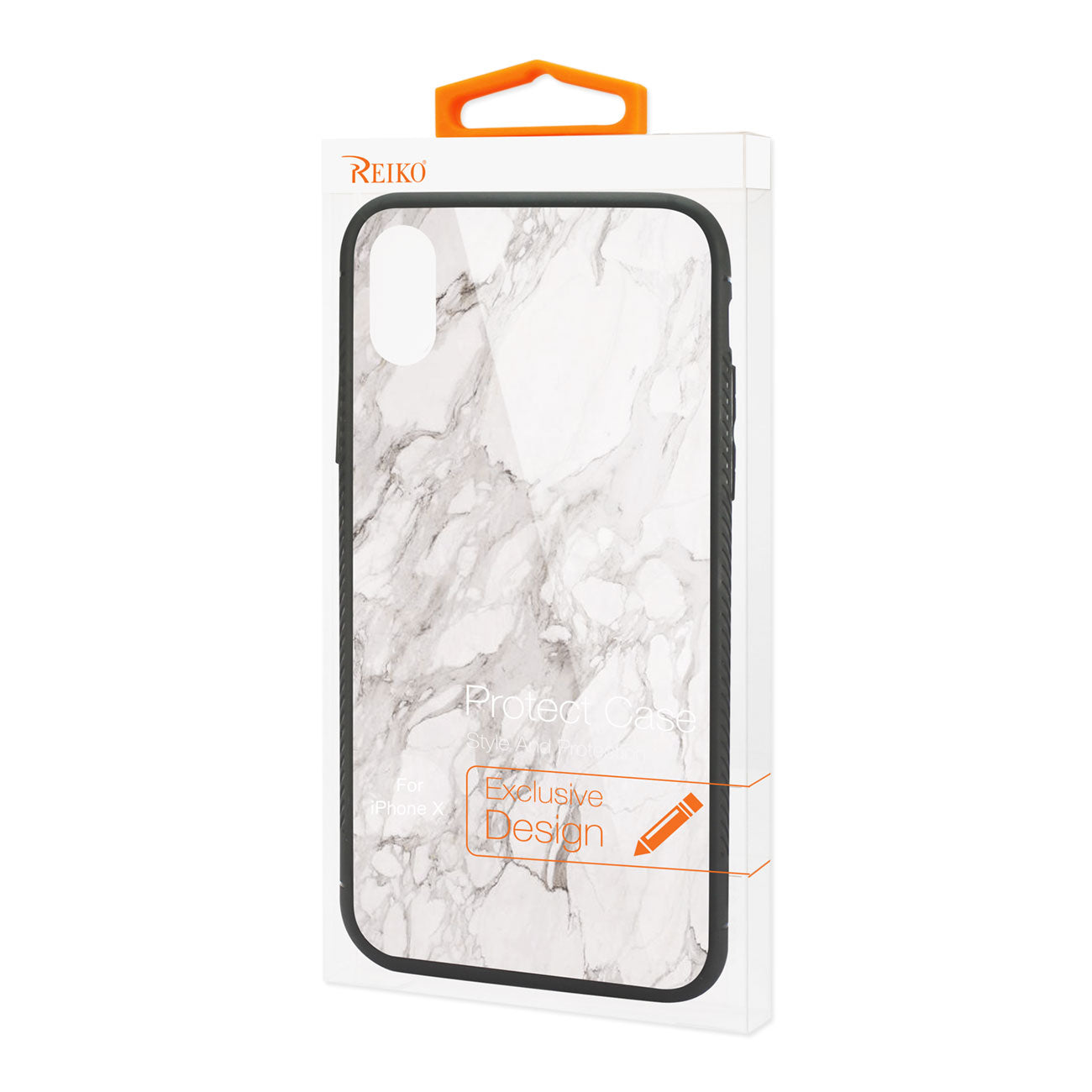 iPhone X/iPhone XS Hard Glass Design TPU Case With White Marble