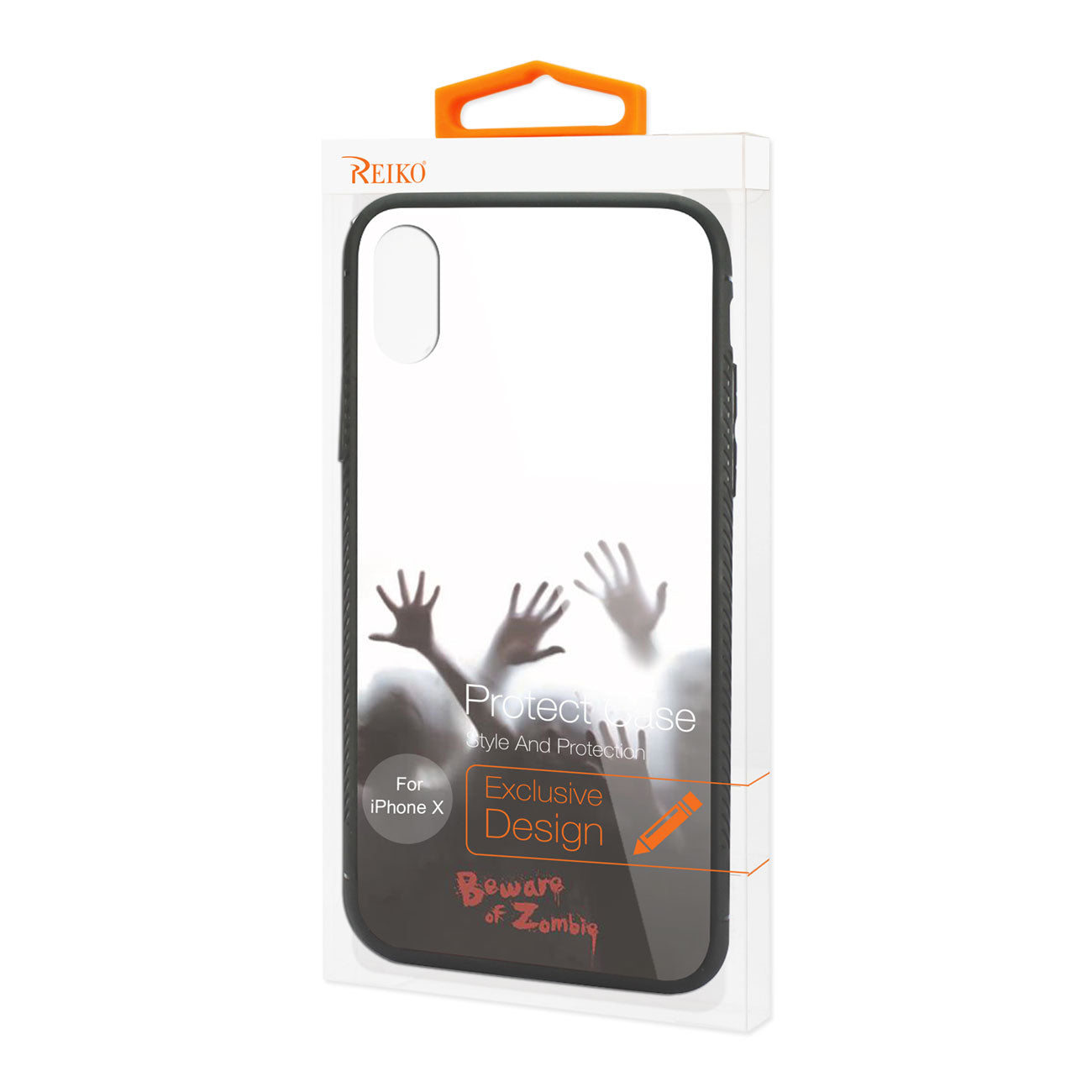 Case TPU Hard Glass Design With Zombies iPhone X/ iPhone XS