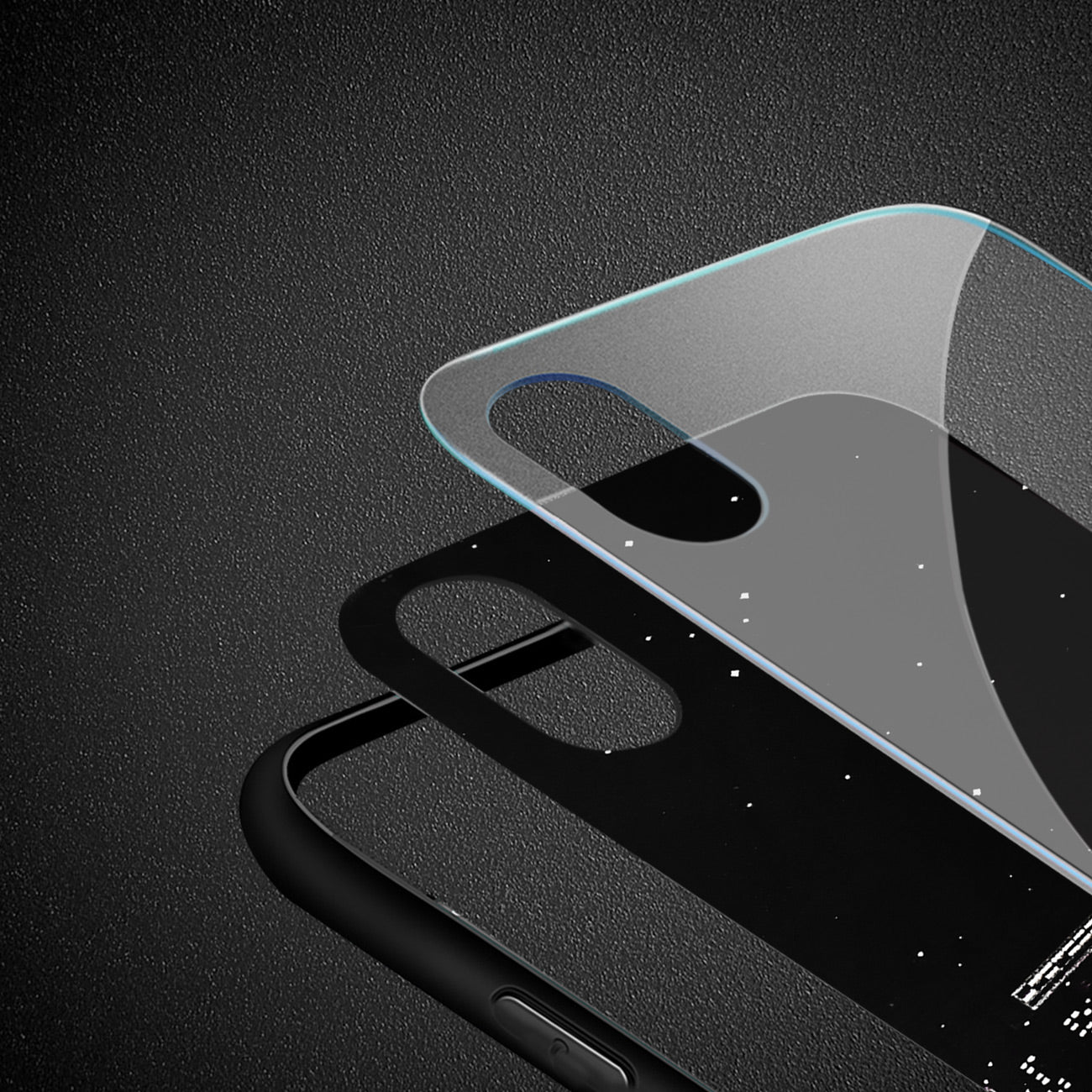 Case TPU Hard Glass Night Design Reiko iPhone X