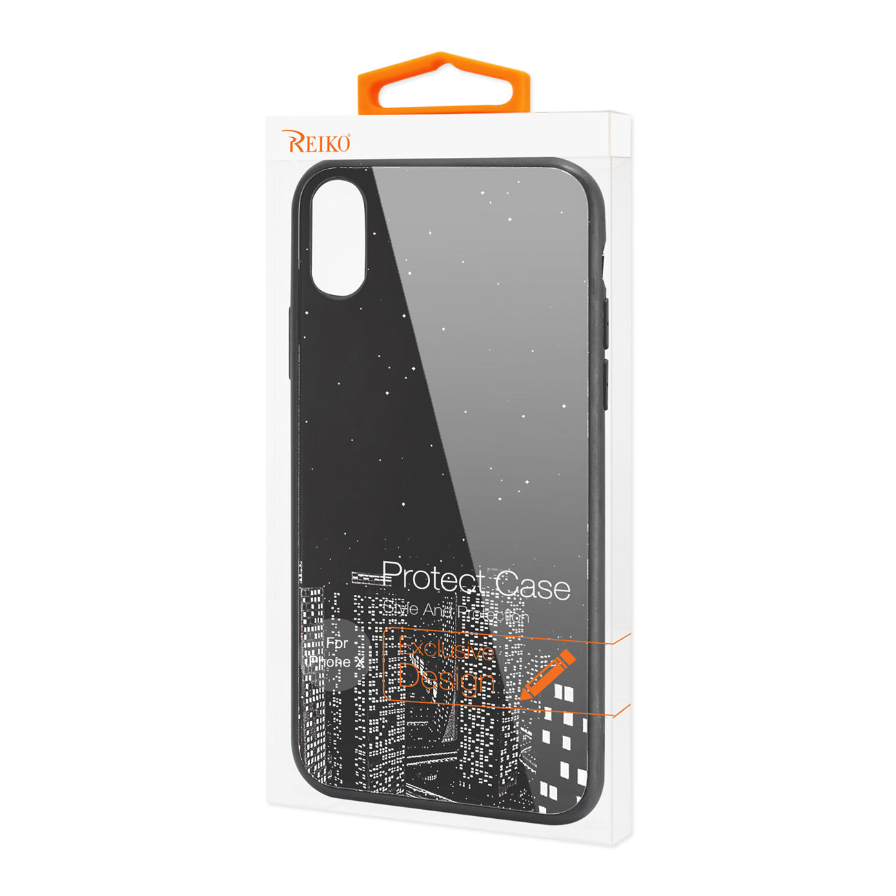 Case TPU Hard Glass Night Design Reiko iPhone X