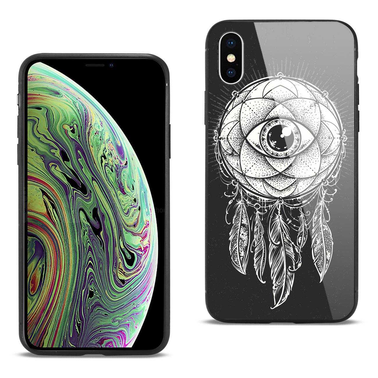 Case TPU Hard Glass Design iPhone XS Max