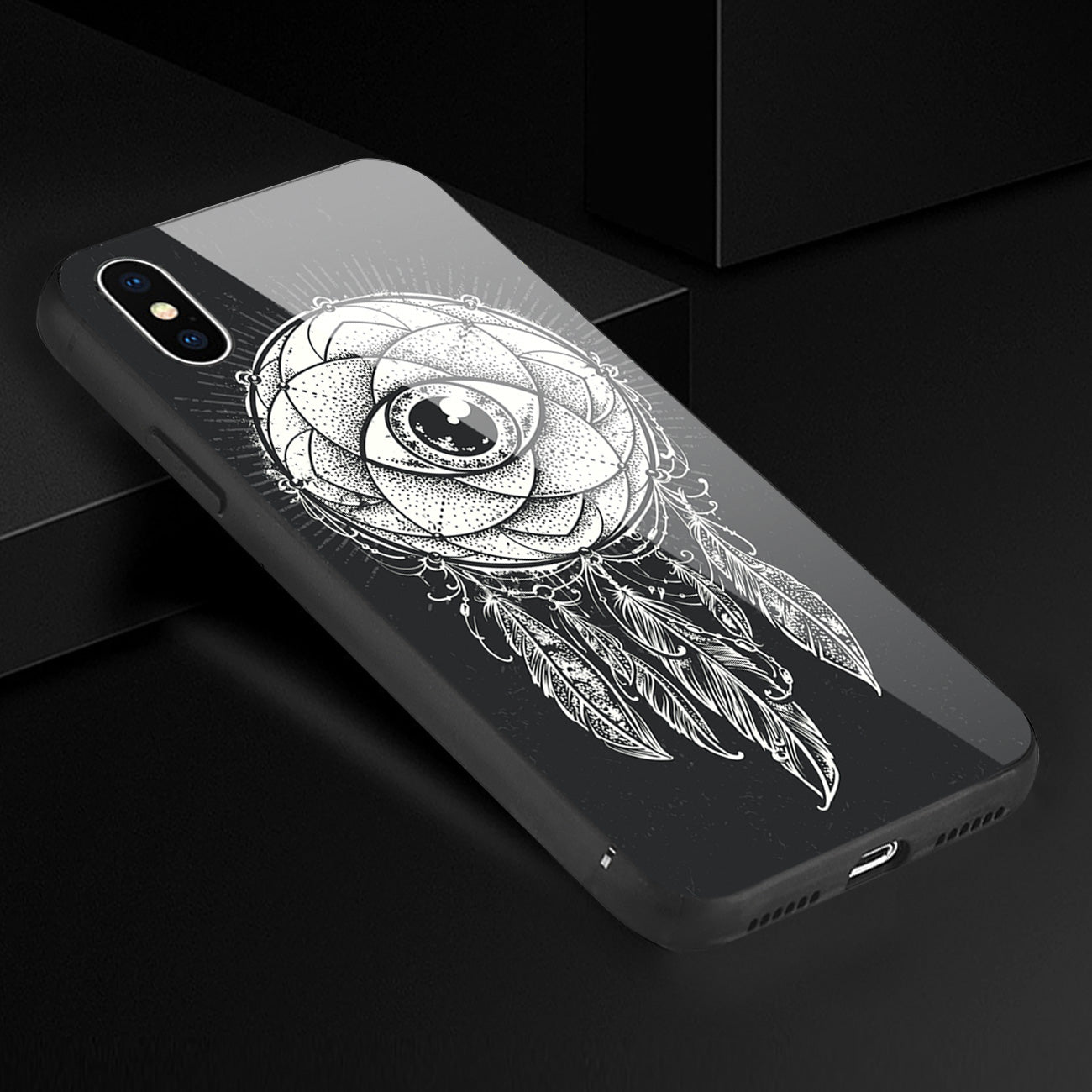 Case TPU Hard Glass Design iPhone XS Max